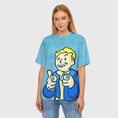 Женская футболка оверсайз Fallout: It's okey / 3D-принт – фото 3