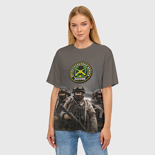 Женская футболка оверсайз Мотострелковые войска - солдаты / 3D-принт – фото 3