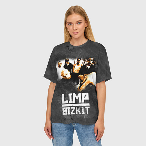 Женская футболка оверсайз Limp Bizkit: Rock in to you / 3D-принт – фото 3