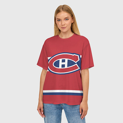 Женская футболка оверсайз Montreal Canadiens / 3D-принт – фото 3