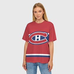 Футболка оверсайз женская Montreal Canadiens, цвет: 3D-принт — фото 2
