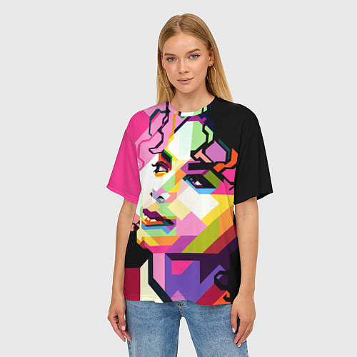 Женская футболка оверсайз Michael Jackson Art / 3D-принт – фото 3