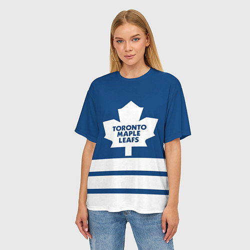 Женская футболка оверсайз Toronto Maple Leafs / 3D-принт – фото 3