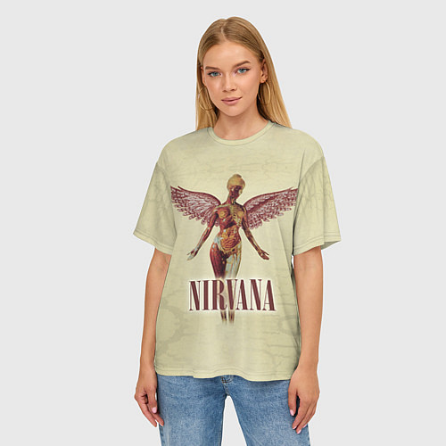 Женская футболка оверсайз Nirvana Angel / 3D-принт – фото 3