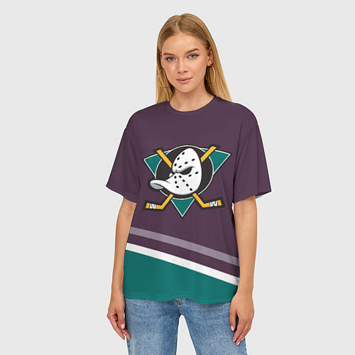 Женская футболка оверсайз Anaheim Ducks Selanne / 3D-принт – фото 3