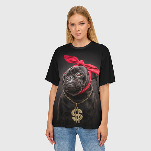 Женская футболка оверсайз Money Mops / 3D-принт – фото 3