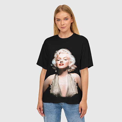 Женская футболка оверсайз Мерлин Монро 2 / 3D-принт – фото 3