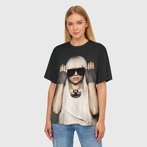 Женская футболка оверсайз Lady Gaga / 3D-принт – фото 3