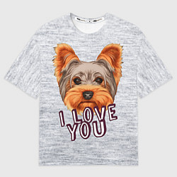 Женская футболка оверсайз Йоркширский терьер