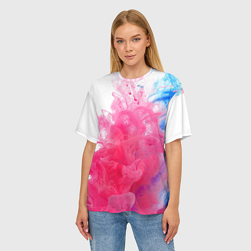 Женская футболка оверсайз Взрыв красок / 3D-принт – фото 3