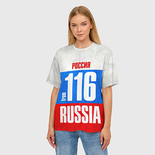 Женская футболка оверсайз Russia: from 116 / 3D-принт – фото 3