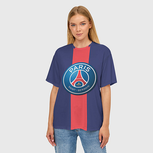 Женская футболка оверсайз Paris Saint-German / 3D-принт – фото 3
