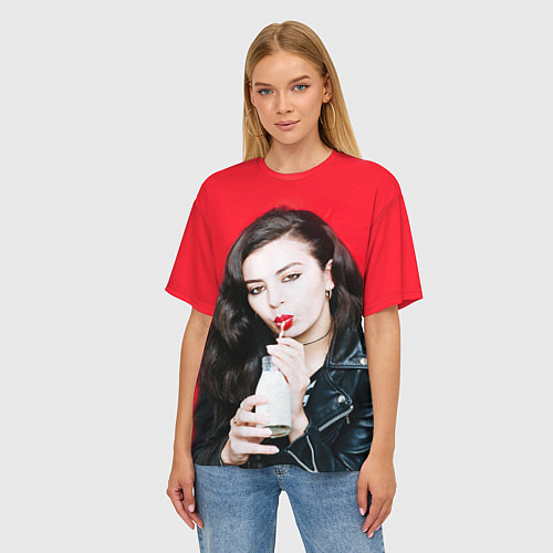 Женская футболка оверсайз Charli XCX / 3D-принт – фото 3