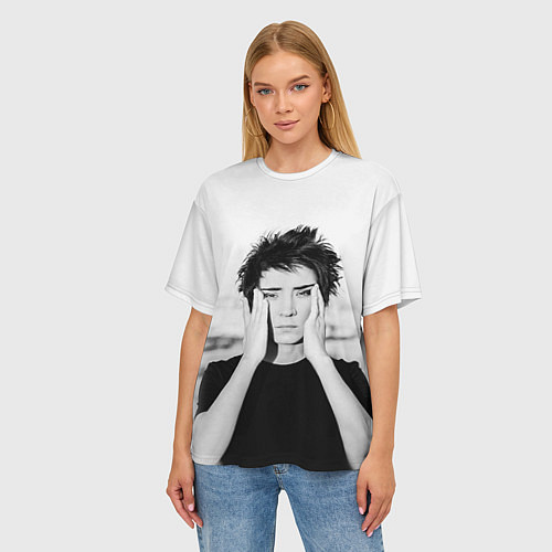 Женская футболка оверсайз Молодая Земфира / 3D-принт – фото 3