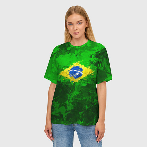 Женская футболка оверсайз Бразилия / 3D-принт – фото 3