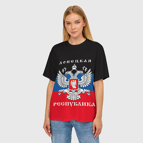 Женская футболка оверсайз Донецкая народная республика / 3D-принт – фото 3