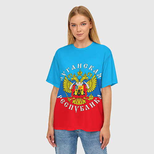 Женская футболка оверсайз Луганская республика / 3D-принт – фото 3