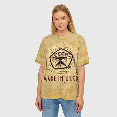 Женская футболка оверсайз Made in USSR / 3D-принт – фото 3
