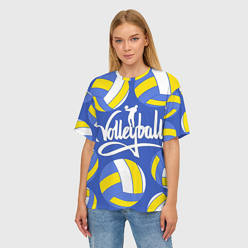 Женская футболка оверсайз Волейбол 6 / 3D-принт – фото 3