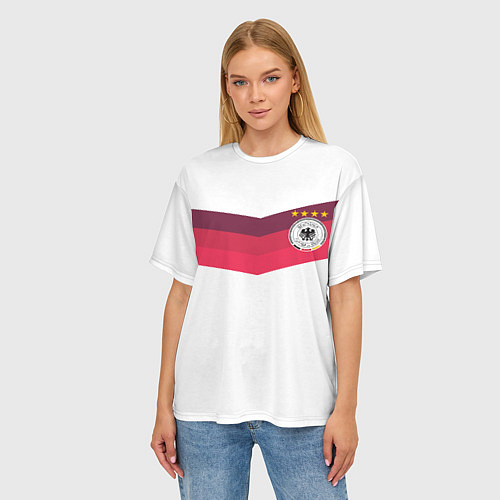 Женская футболка оверсайз Сборная Германии по футболу / 3D-принт – фото 3