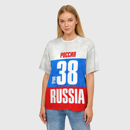 Женская футболка оверсайз Russia: from 38 / 3D-принт – фото 3