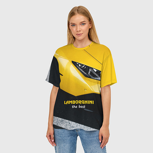 Женская футболка оверсайз Lamborghini the best / 3D-принт – фото 3