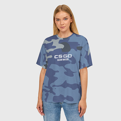 Женская футболка оверсайз Cs:go - Clear Water Чистая вода / 3D-принт – фото 3