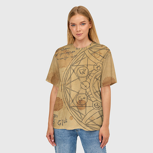Женская футболка оверсайз Дневник алхимика / 3D-принт – фото 3