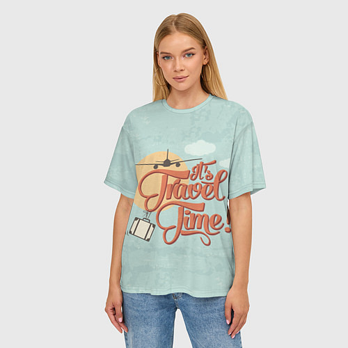 Женская футболка оверсайз Время путешествий / 3D-принт – фото 3