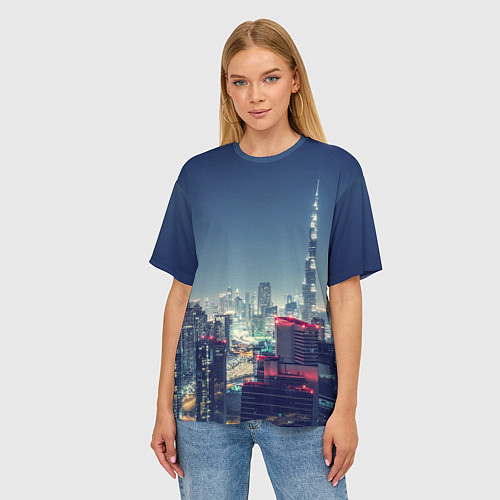 Женская футболка оверсайз Дубай / 3D-принт – фото 3