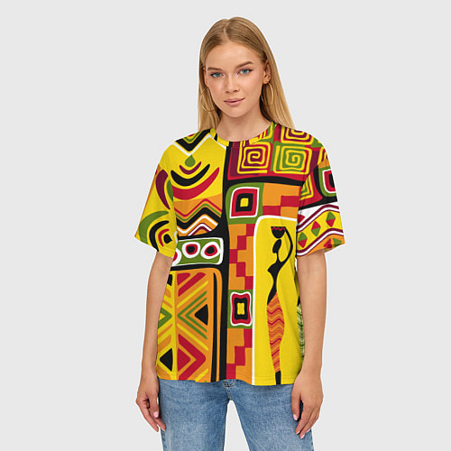 Женская футболка оверсайз Африка / 3D-принт – фото 3