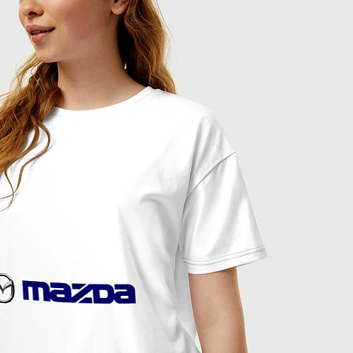 Женская футболка оверсайз Mazda / Белый – фото 3