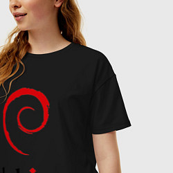 Футболка оверсайз женская Debian, цвет: черный — фото 2