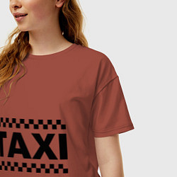 Футболка оверсайз женская Taxi цвета кирпичный — фото 2