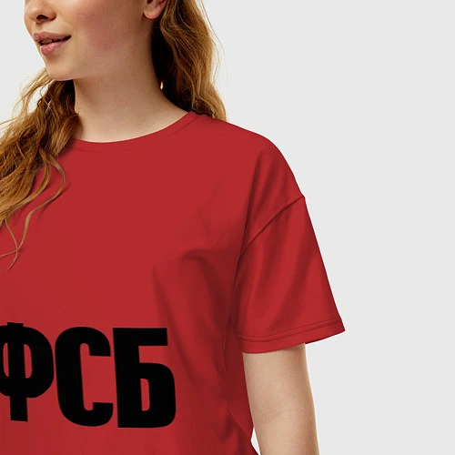 Женская футболка оверсайз ФСБ / Красный – фото 3