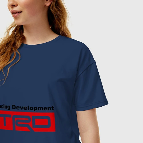 Женская футболка оверсайз TRD / Тёмно-синий – фото 3