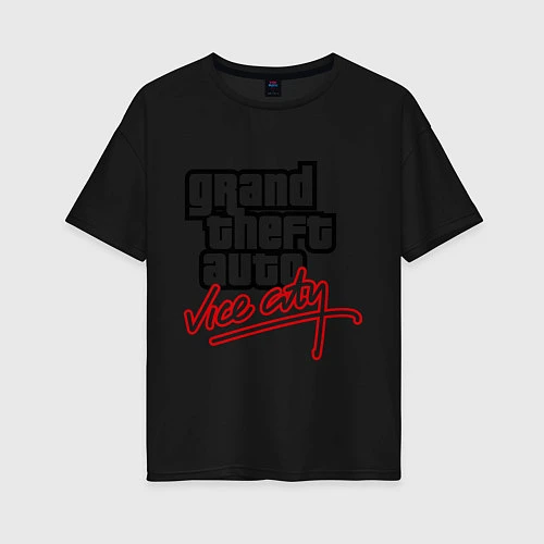 Женская футболка оверсайз GTA Vice City / Черный – фото 1