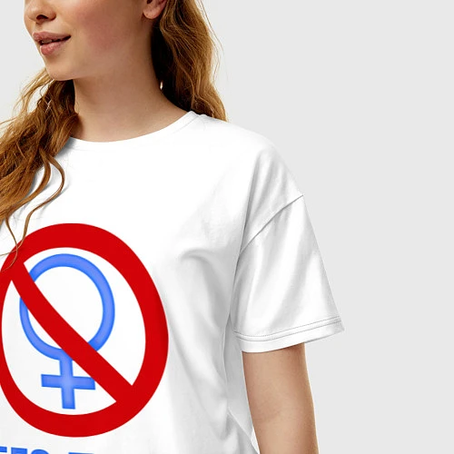 Женская футболка оверсайз Без баб / Белый – фото 3