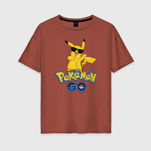 Женская футболка оверсайз Pokemon GO / Кирпичный – фото 1