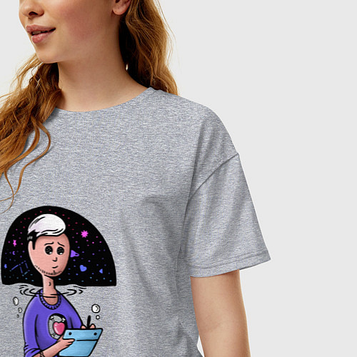 Женская футболка оверсайз Дизайнер-иллюстратор / Меланж – фото 3