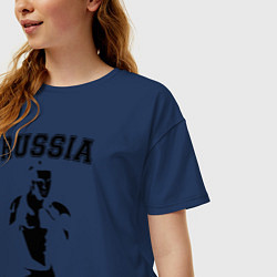 Футболка оверсайз женская Russia Boxing Team, цвет: тёмно-синий — фото 2