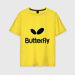 Футболка оверсайз женская Butterfly Logo, цвет: желтый