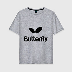Футболка оверсайз женская Butterfly Logo, цвет: меланж