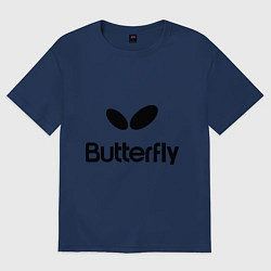 Футболка оверсайз женская Butterfly Logo, цвет: тёмно-синий