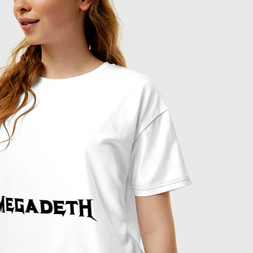 Женская футболка оверсайз Megadeth / Белый – фото 3