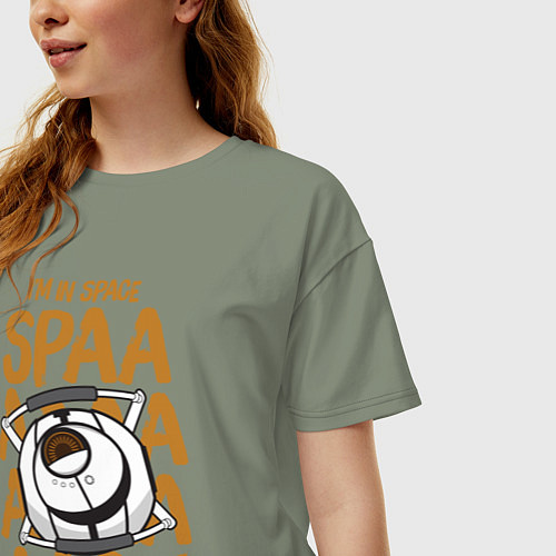 Женская футболка оверсайз Space / Авокадо – фото 3