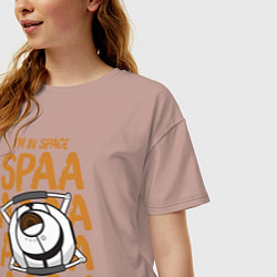 Футболка оверсайз женская Space, цвет: пыльно-розовый — фото 2