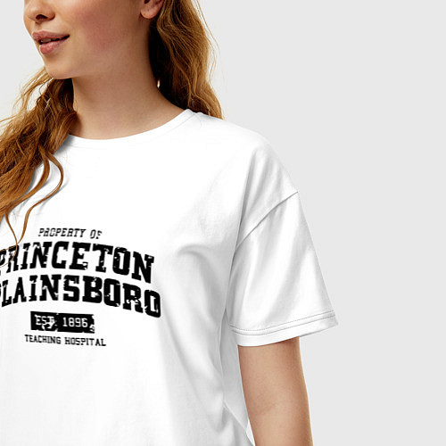 Женская футболка оверсайз Princeton Plainsboro / Белый – фото 3