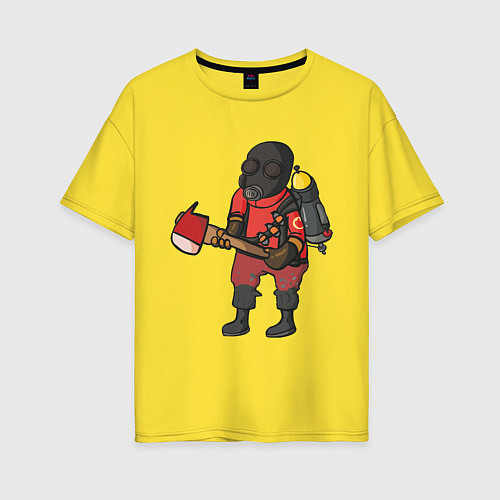 Женская футболка оверсайз Pyro comics - TF2 / Желтый – фото 1