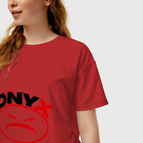 Женская футболка оверсайз Onyx / Красный – фото 3